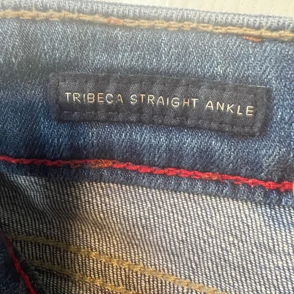 Tommy Hilfiger Blue Denim Jeans ankle raw hem straight - Picture 5 of 8